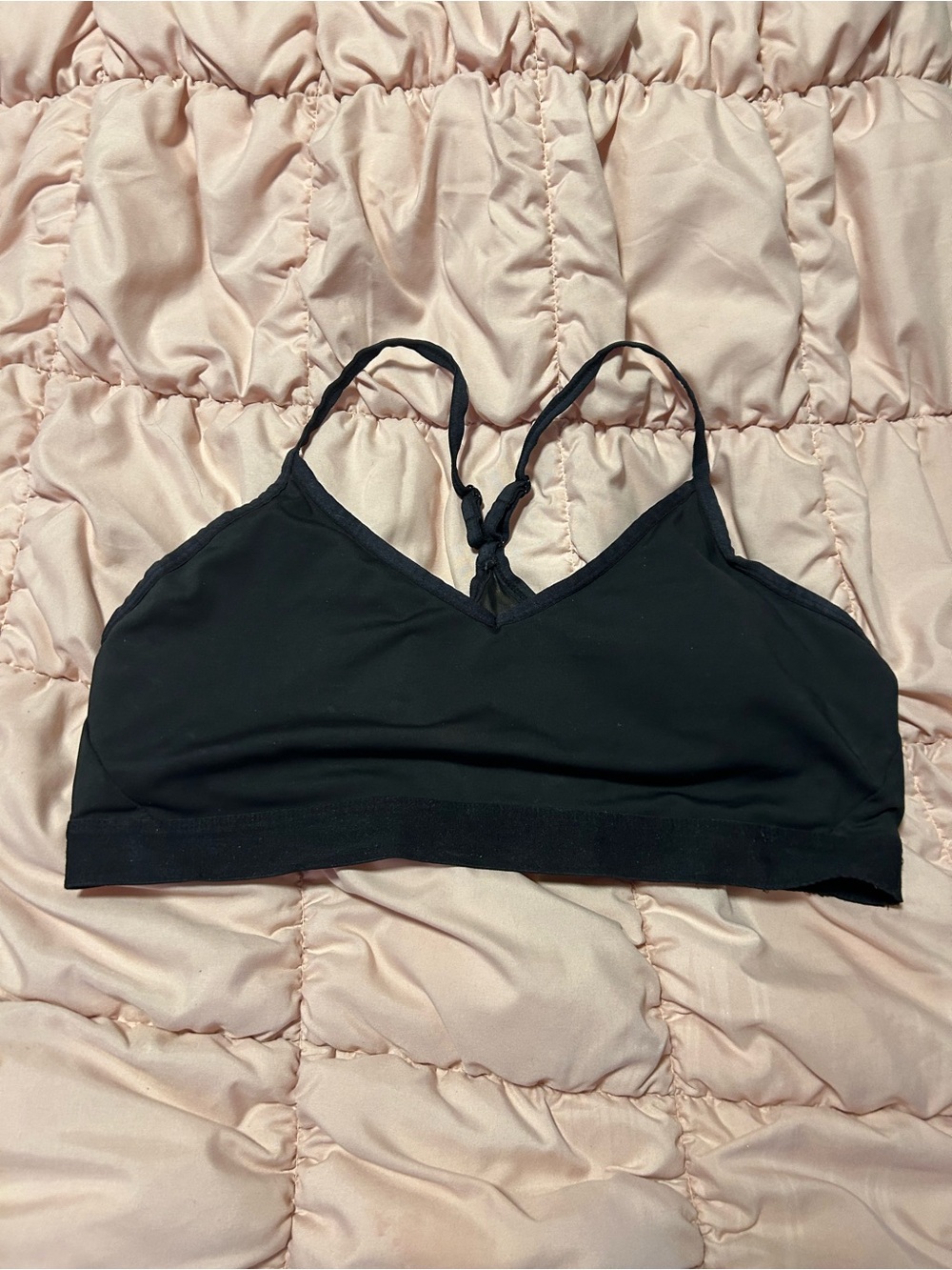 Athletic Works Black Seamless Racerback Sports Bra